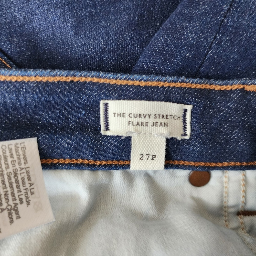 Madewell Jeans Womens Size 27 Petite Flare Curvy Stretch Dark Blue Wash 27P - Picture 8 of 14